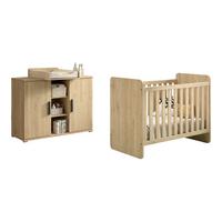 BABYZIMMER Set Keelia Eiche Melamin 3tlg Möbel - Eichefarben, Kunststoff (100/1/200cm) - 58aufmkessel