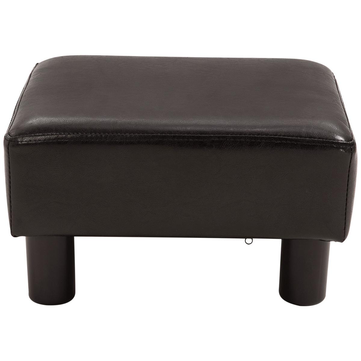 FUSSHOCKER, Polsterhocker - Dunkelbraun, Leder (30/24/40cm) - HOMCOM