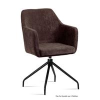 ARMLEHNSTUHL drehbar (6er-Set) Donnie 57x87x60 Schwarz/Braun - Schwarz/Braun, Kunststoff (60/87/57cm) - 58aufmkessel