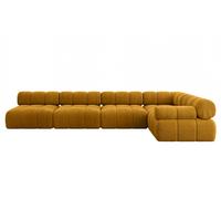 ECKSOFA modulares Sofa Mende-L3 - 380x190x70 cm Senfgelb Cord - Currygelb, Holzwerkstoff/Textil (380/190cm) - ALTDECOR