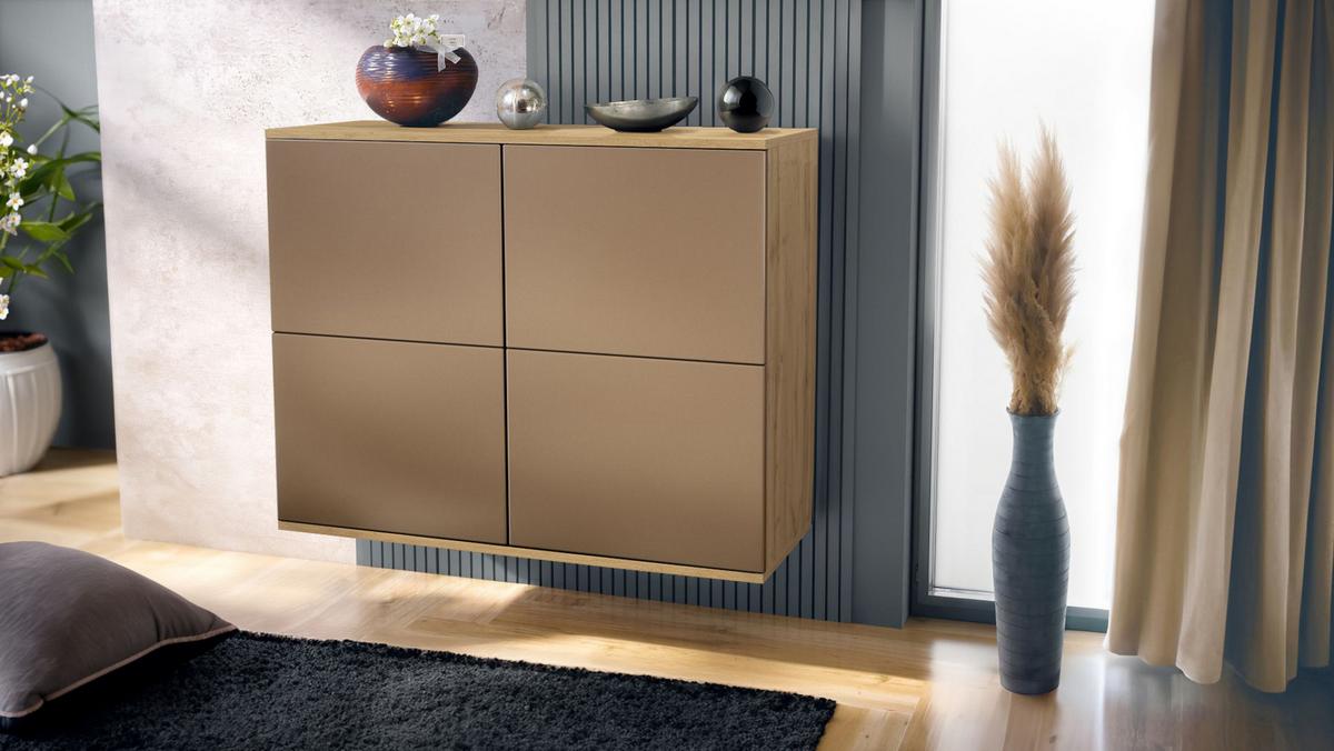 KOMMODE Rova Bronze Optik - Bronzefarben, Holzwerkstoff (92.5/73.5/35cm) - Vladon