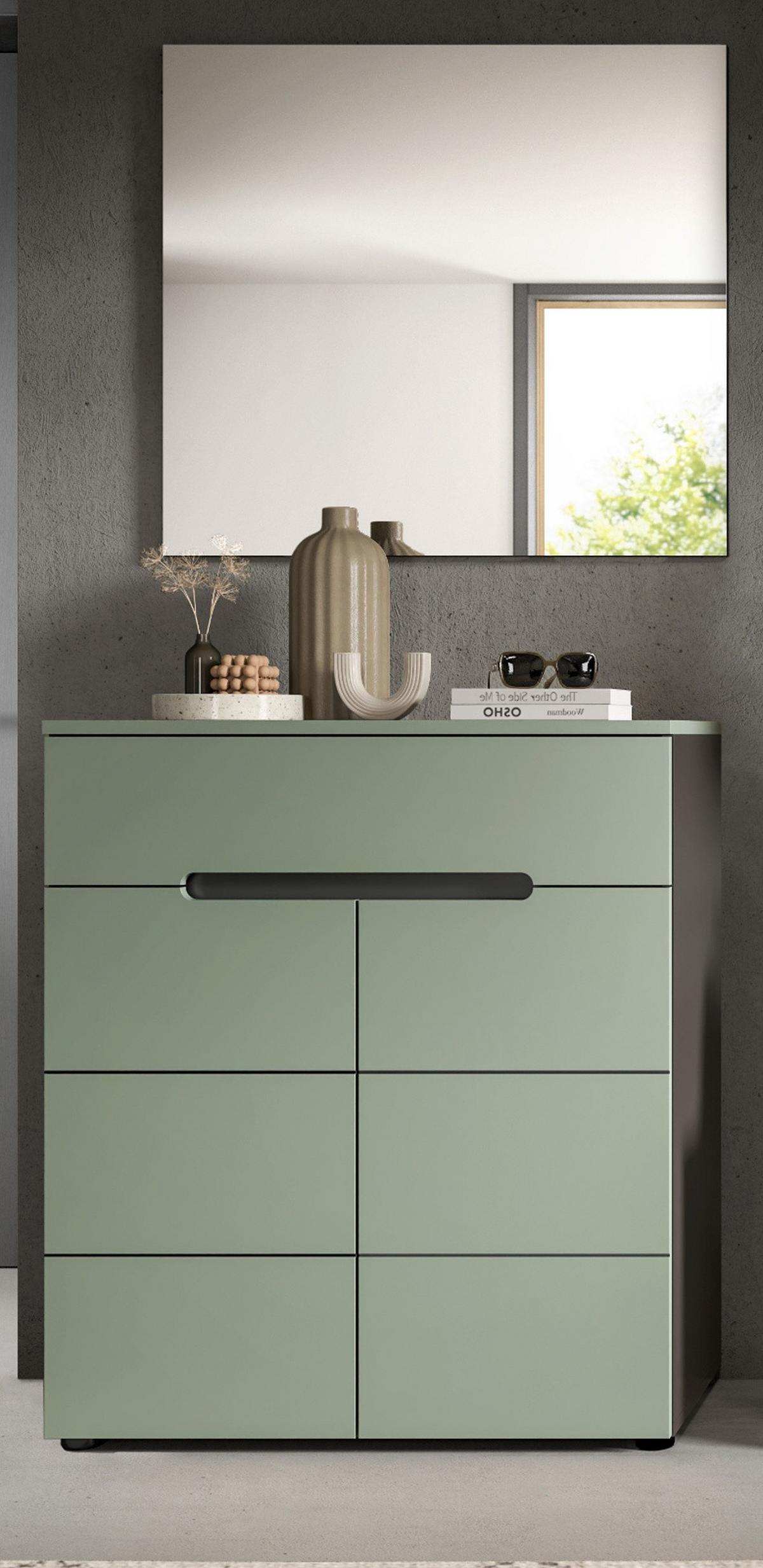 GARDEROBE-SET Salbei und grau, Garderobe 2-teilig, 80 x 190 cm, Soft-Close - Salbeigrün/Dunkelgrau, Holzwerkstoff/Kunststoff (80/190/37cm) - Inn.Furn