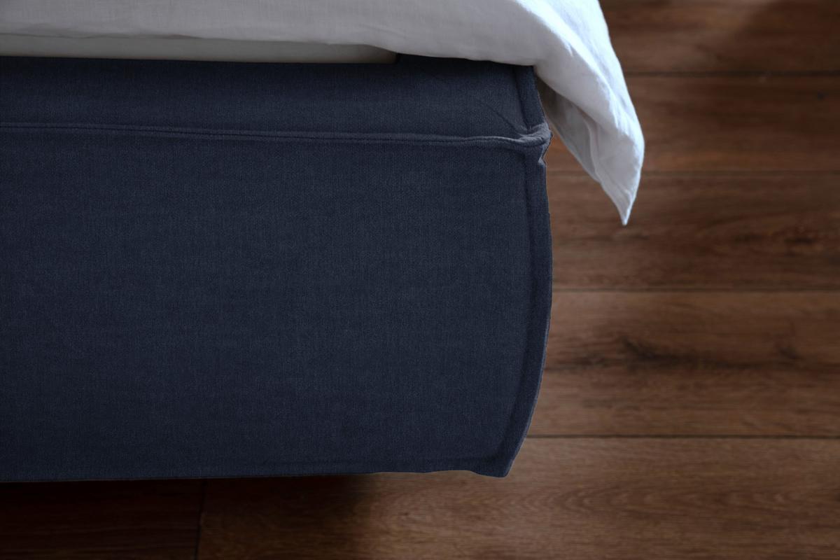 POLSTERBETT CARLO Blau Flachgewebe - Blau/Dunkelblau, Textil (160/200cm) - KAWOLA