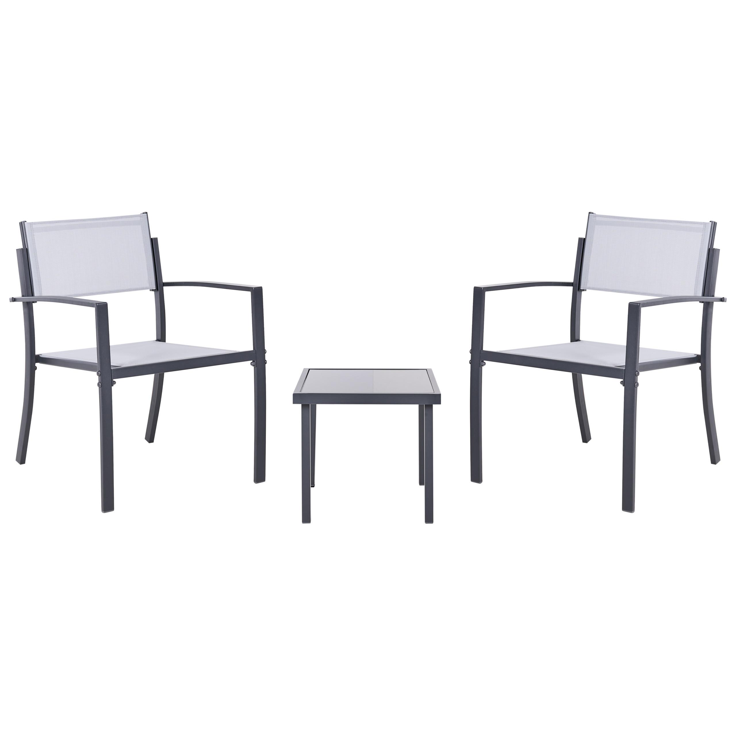 BISTRO-SET Metall Grau Tavoleto - Grau, Metall - Beliani