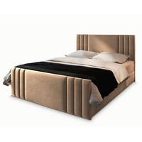 BOXBETT KANES 180x200 cm mit Matratze und Topper - Beige - Beige, Holz (180/200cm) - MASSENO