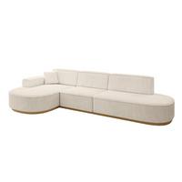 ECKSOFA Ottomane Links MARI-L2-v2 - 328x171x83 cm Beige Cord - Beige, Holzwerkstoff/Textil (328/171cm) - ALTDECOR