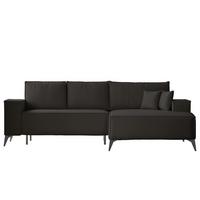 ECKSOFA OTIS Rechts, mit Schlaffunktion und Bettkasten, Anthrazit - Anthrazit, Textil/Metall (294/185cm) - Idohome