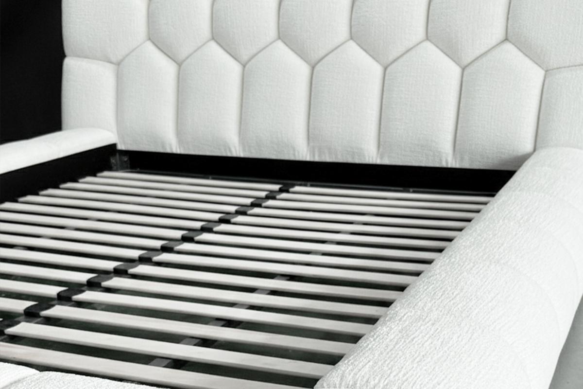 POLSTERBETT ATTICO Cremeweiß Bouclé - Creme, Textil (200/200cm) - KAWOLA