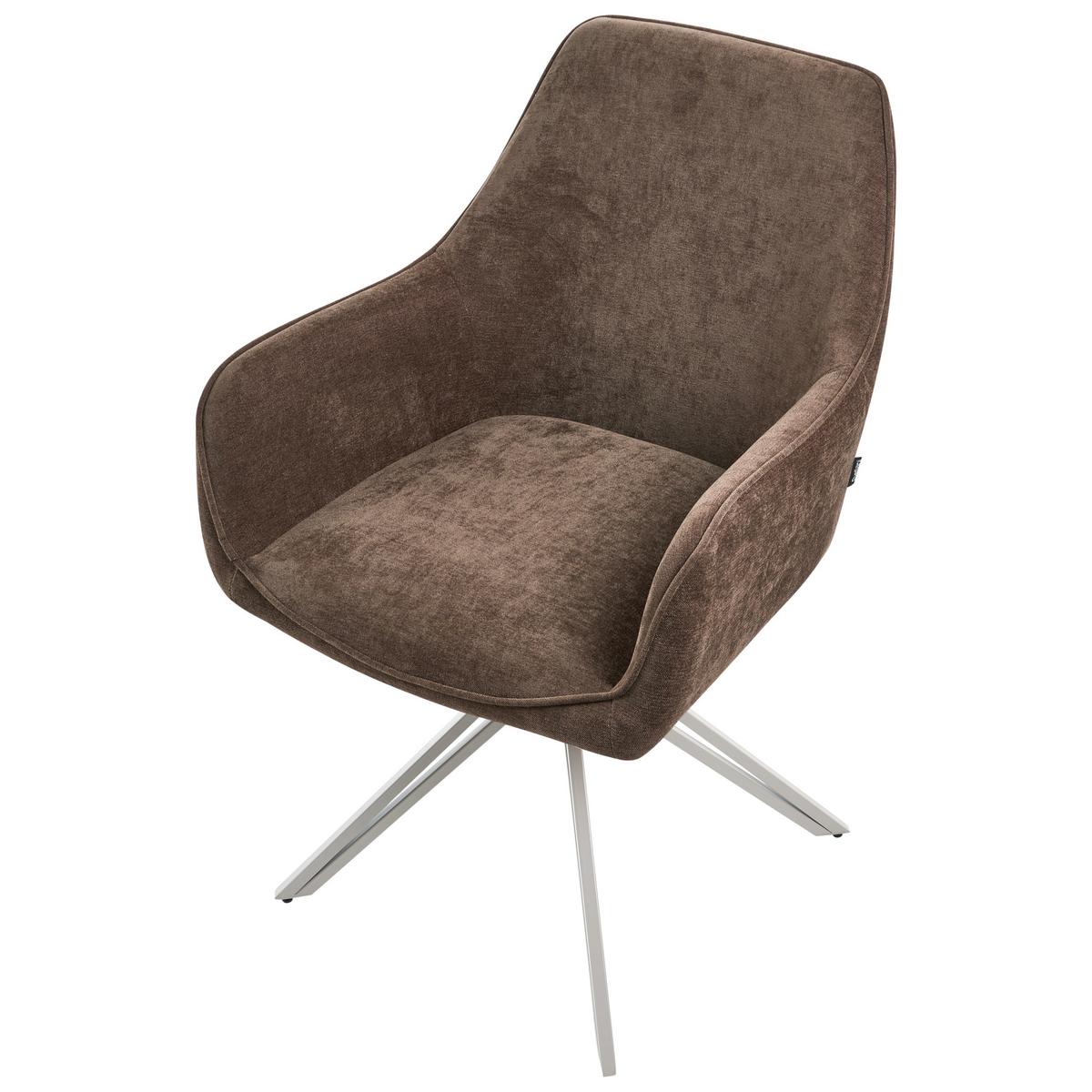 ESSZIMMERSTUHL 2er-Set Stoff Braun Jodar - Braun, Textil (56/83/60cm) - Beliani
