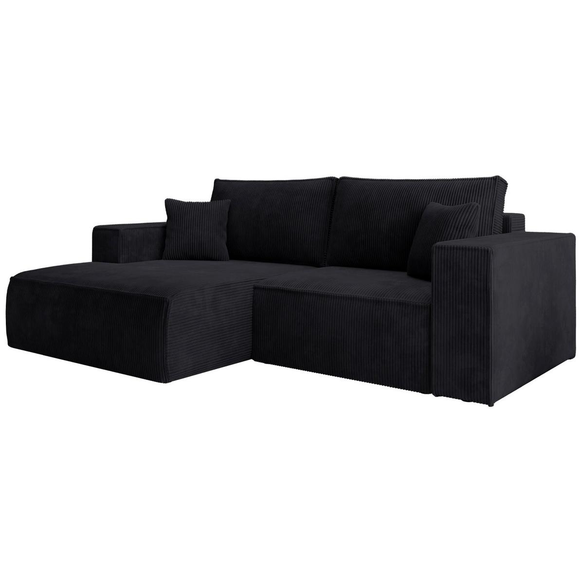 ECKSOFA Farese Mini mit Cordbezug Schwarz, links - Schwarz, Textil (240/167cm) - Selsey