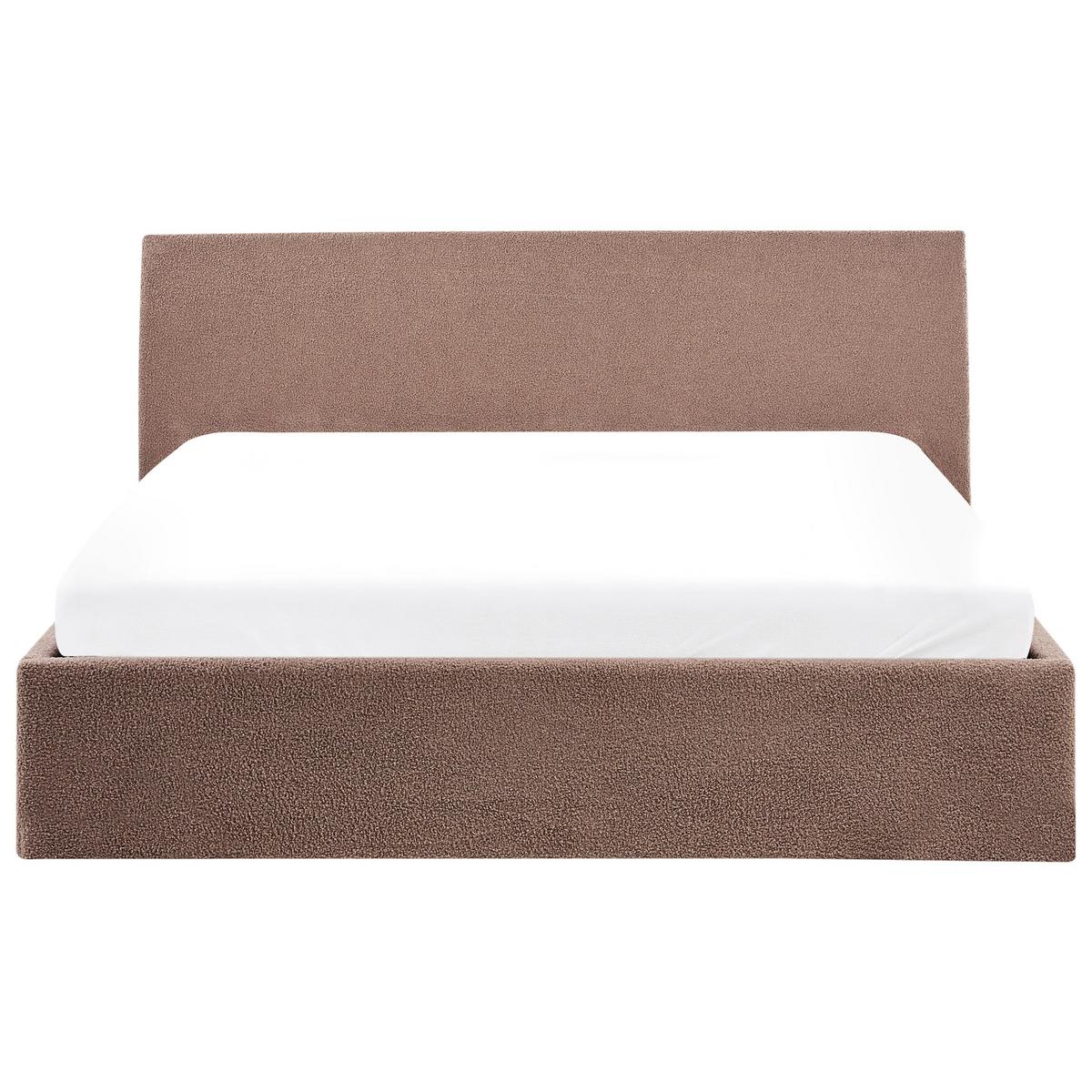 BETT mit Stauraum 180/200 cm Bouclé Braun Orbey - Braun, Textil (180/200cm) - Beliani