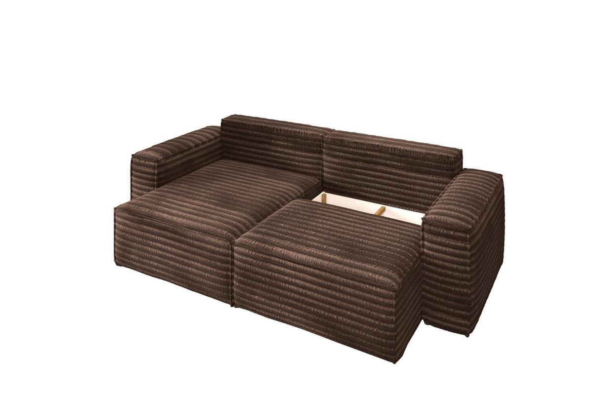 ECKSOFA Schlafsofa Madlen - Braun, Holzwerkstoff/Textil (248/140cm) - Fun Möbel