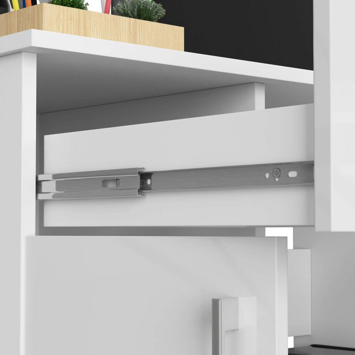 SCHREIBTISCH Weiß, Weiß Glanz 74/90/50 - Weiß, Holzwerkstoff (90/50/74cm) - RAUMHIRSCH FURNITURE