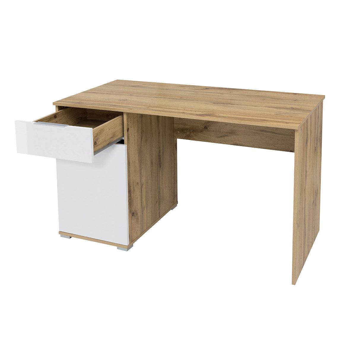 SCHREIBTISCH Selma Weiß und Holz - Weiß, Holzwerkstoff (120/60/76cm) - Petits-meubles
