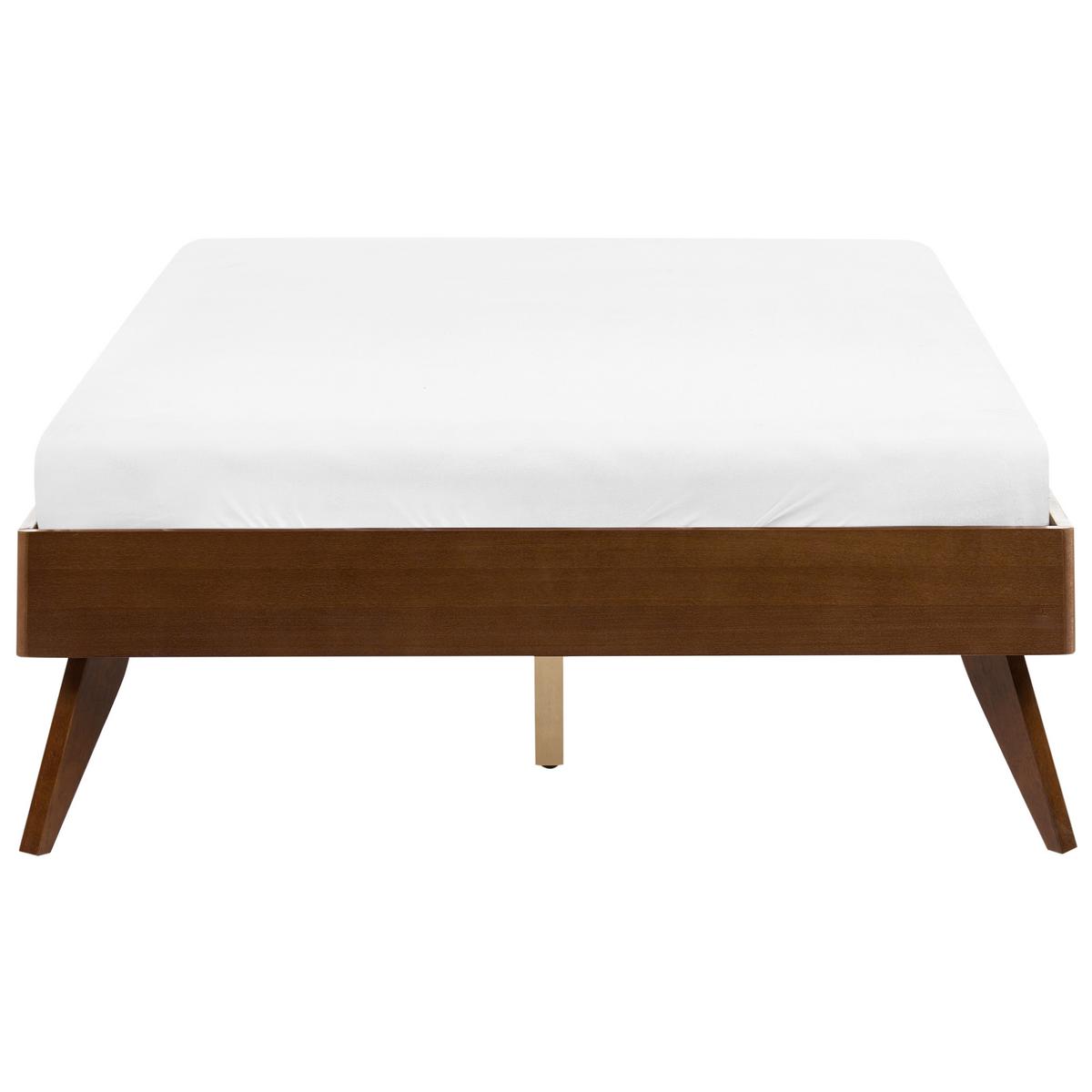 BETT ohne Kopfteil 120/200 MDF-Platte Dunkelbraun Berric - Braun, Holz (120/200cm) - Beliani