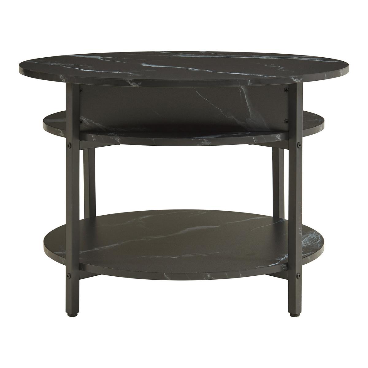 COUCHTISCH Kandas 70/49 cm - Schwarz, Holzwerkstoff/Metall (70/70/49cm) - [en.casa]