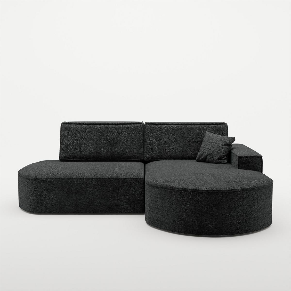 ECKSOFA Venedig Mit Schlaffunktion - Schwarz, Holzwerkstoff/Textil (278/179cm) - Fun Möbel