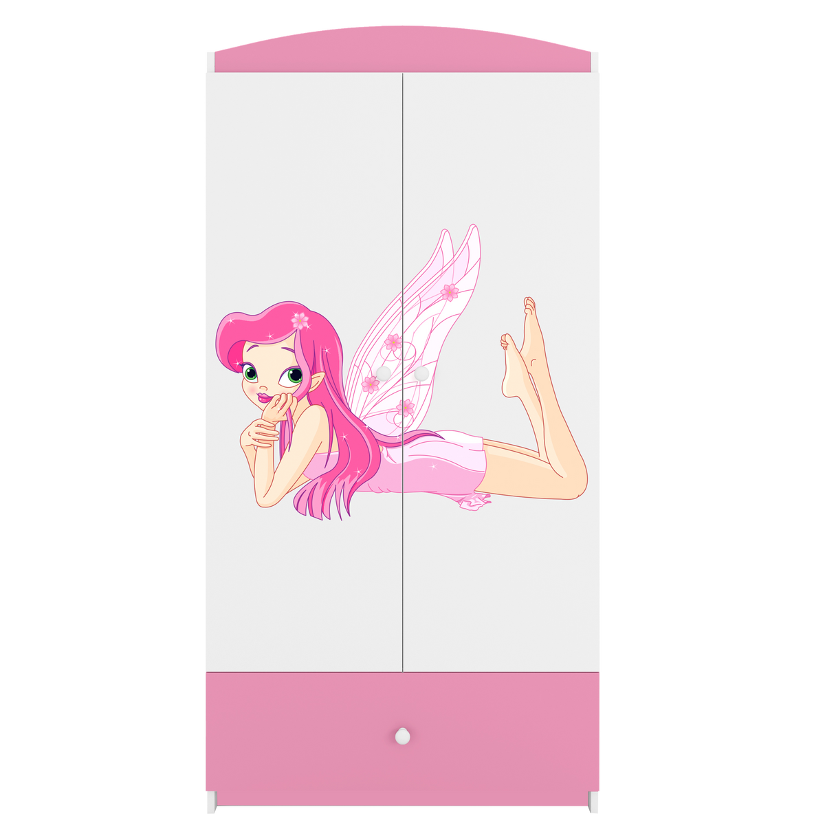 KINDERKLEIDERSCHRANK Elfe II - Hellrosa, Holzwerkstoff (90/175/52cm) - RAUMHIRSCH FURNITURE