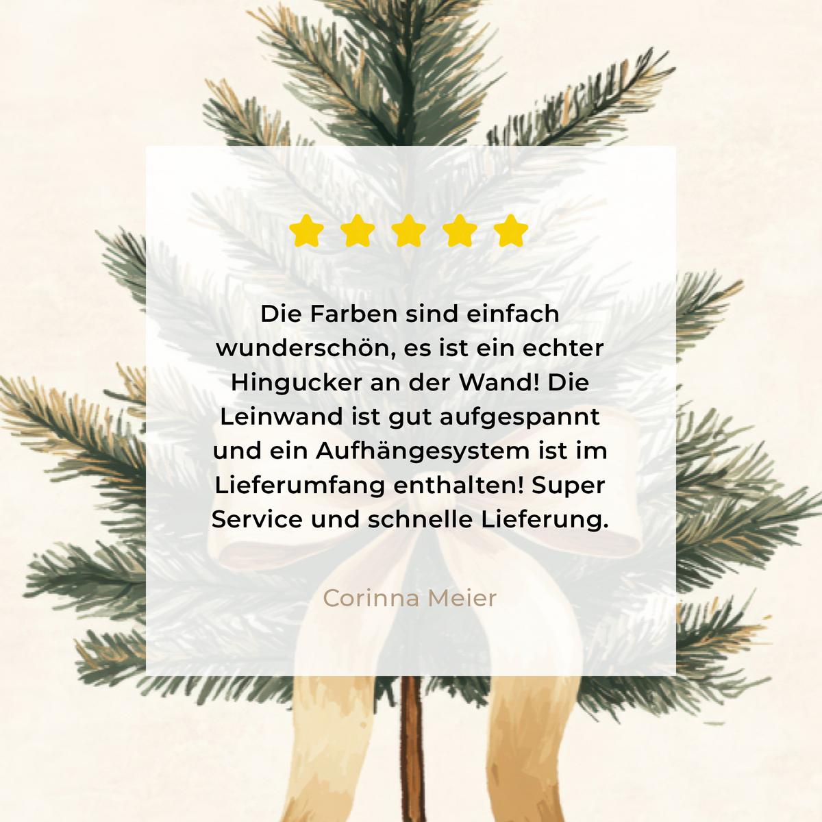 LEINWANDBILD Weihnachtsbaum - Weihnachten - Frohe Weihnachten - Beige Groß 140x90 cm - Sandfarben, Textil (140/90cm) - MuchoWow