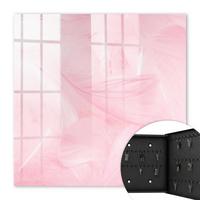 SCHLÜSSELBOX Schwarz 30x30 cm- Türöffnung nach rechts - Rosa Federn - Pink, Metall (30/30/5cm) - TULUP