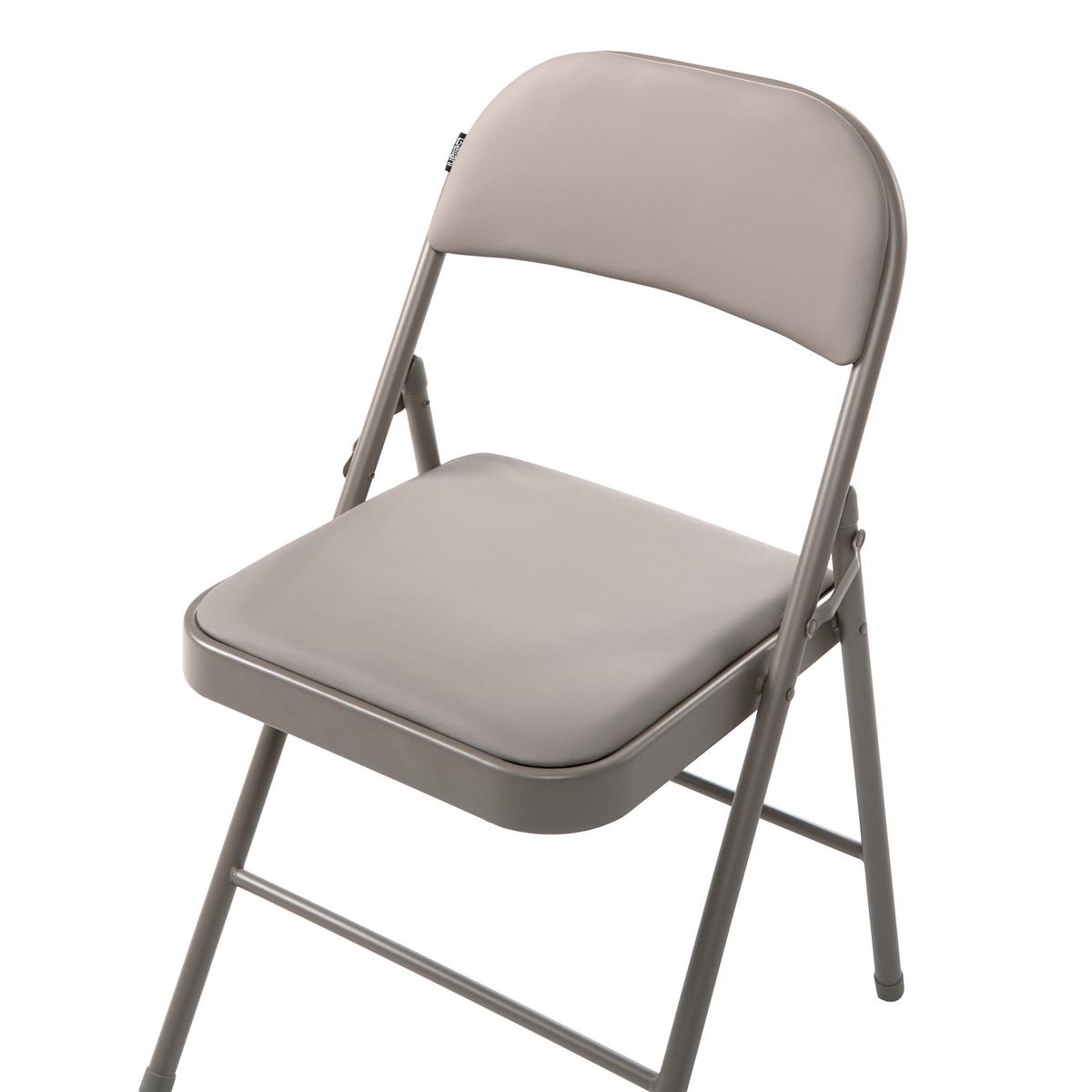KLAPPSTUHL 4er Set Metall Taupe Shasta - Taupe, Metall (45/77/47cm) - Beliani