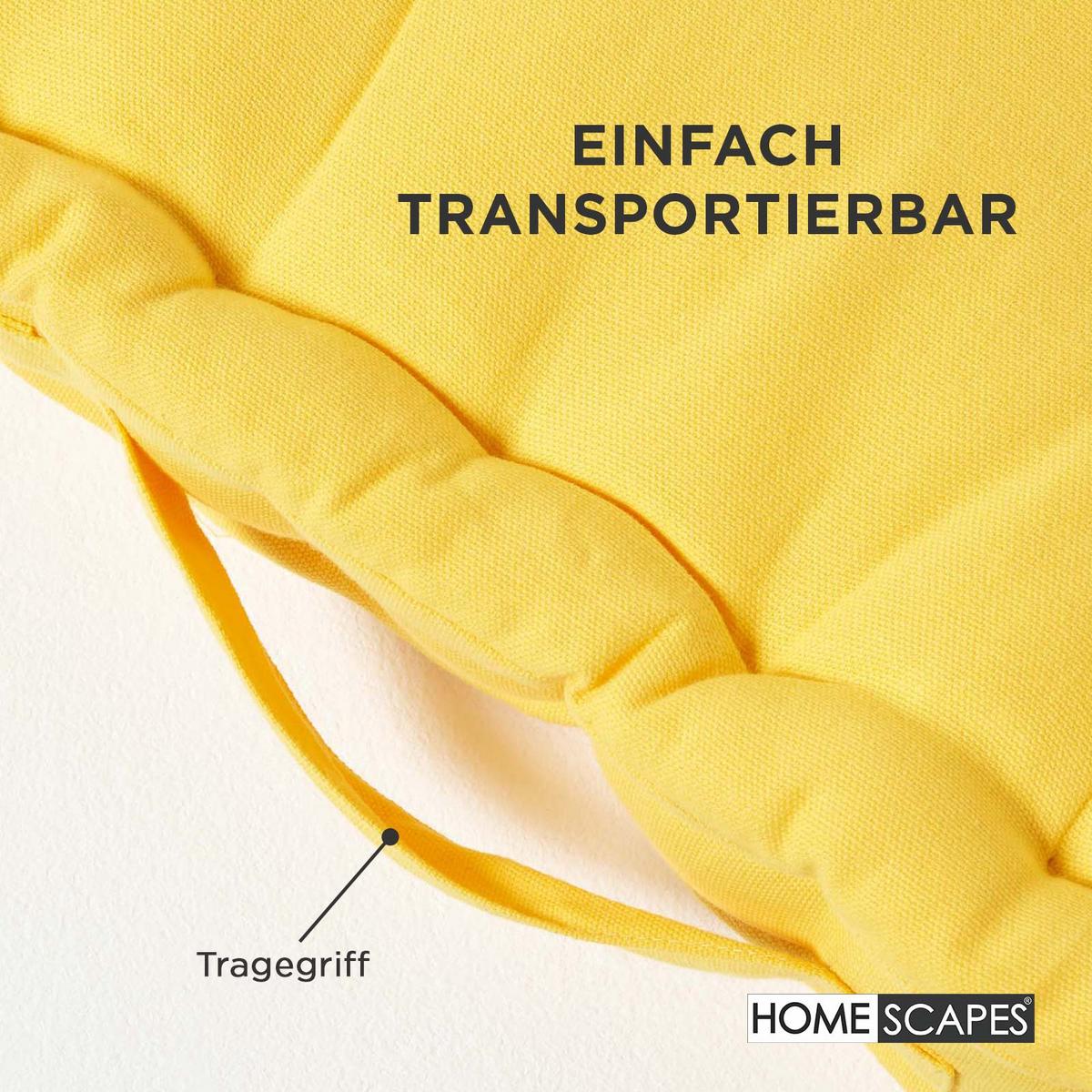 SITZKISSEN gelb 50/50/10 cm – Bodenkissen unifarben - Gelb, Textil (50/50/10cm) - Homescapes