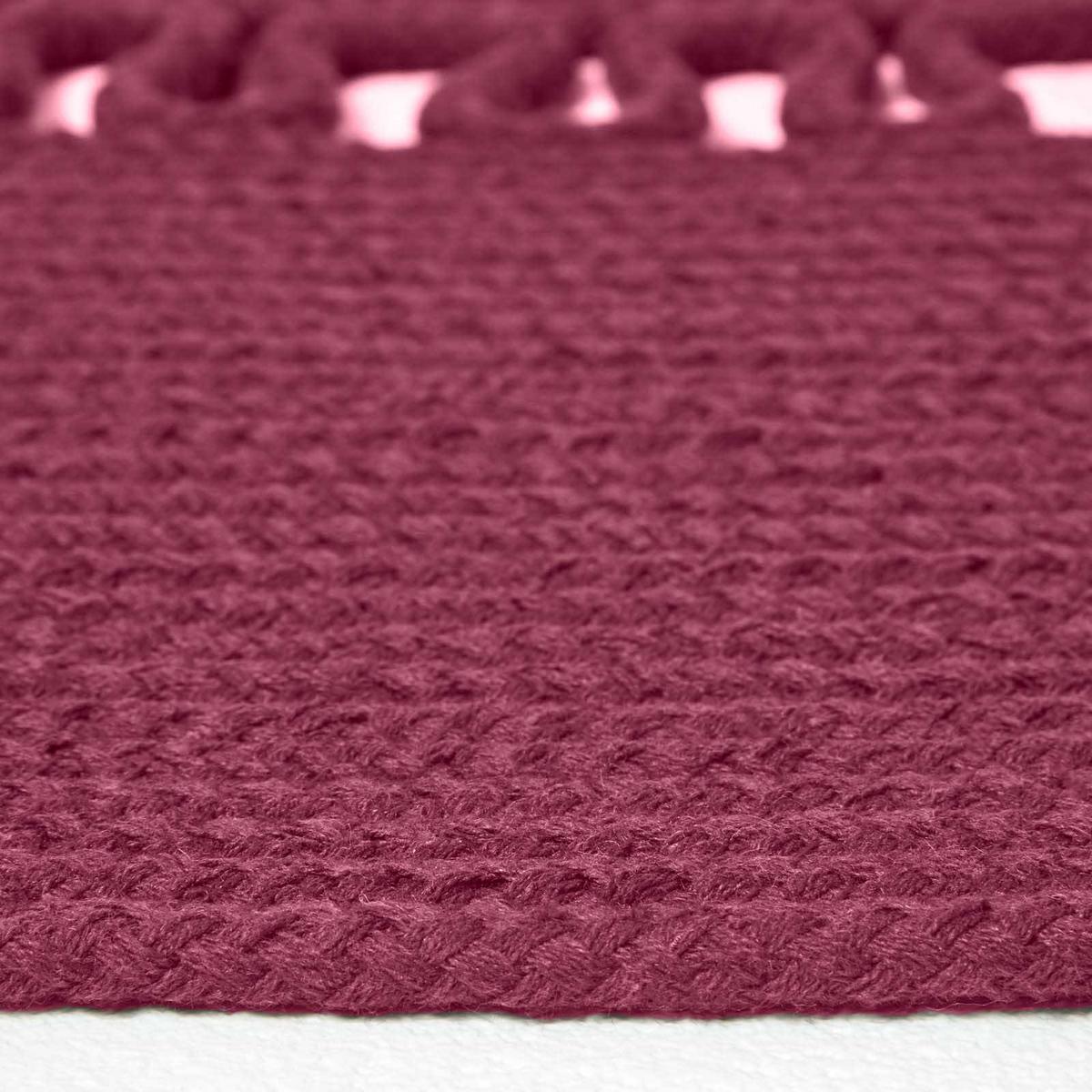 TEPPICH geflochten rund mit Häkel-Muster 150 cm - Weinrot, Textil (150/150cm) - Homescapes
