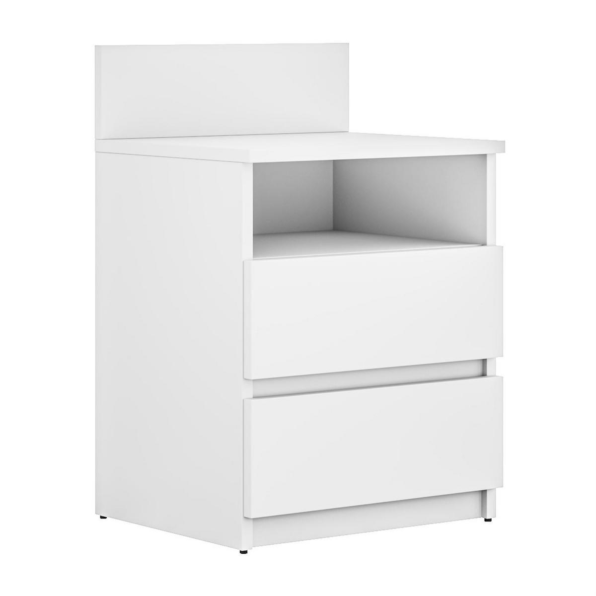 NACHTTISCH HANA M1 Weiß - Weiß, Holzwerkstoff (40/59/32cm) - Lookway