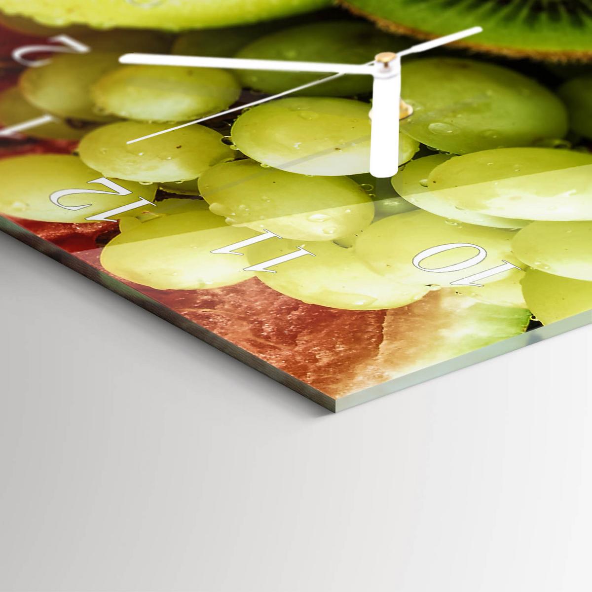 WANDUHR aus Glas 60x30 cm - Obst - Grün, Glas (60/30/0.4cm) - TULUP