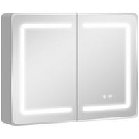 SPIEGELGLAS mit Sicherheitsglas aus Aluminium Silber - Silberfarben, Glas (13.5/60/80cm) - HOMCOM