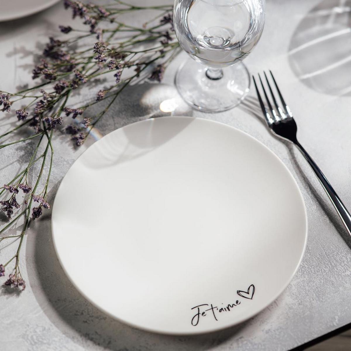 FRÜHSTÜCKS-SET JE T'AIME Statement weiß 3-tlg. - Weiß, Keramik (2/2/2cm) - Villeroy & Boch