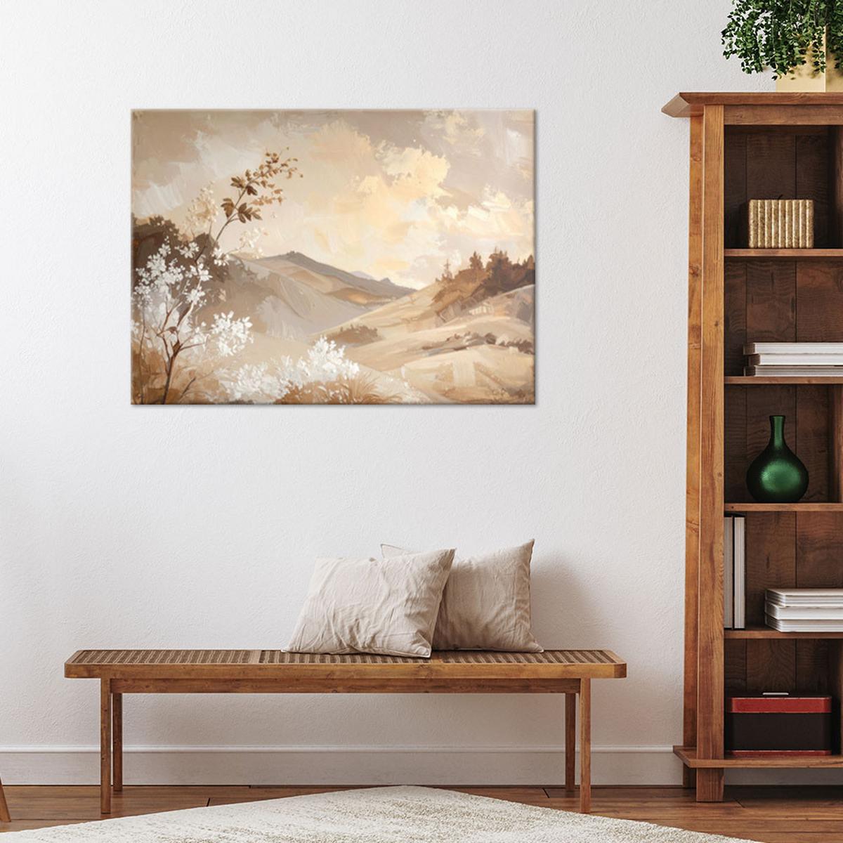 LEINWANDBILD Landschaften 100x70cm - Beige, Textil (100/70cm) - Feeby