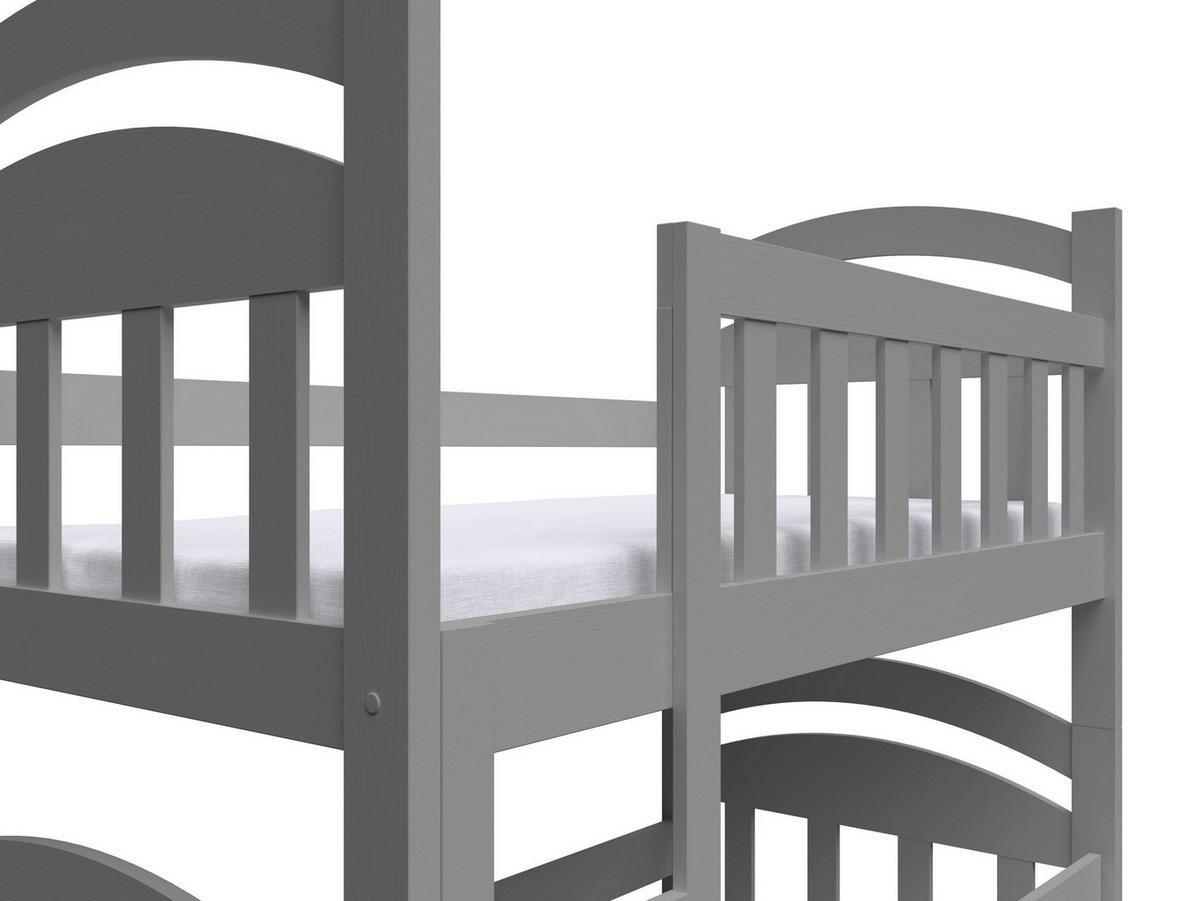 ETAGENBETT DUMBO mit Bettkasten 75x180 cm Grau - Grau, Holz (75/180cm) - MASSENO