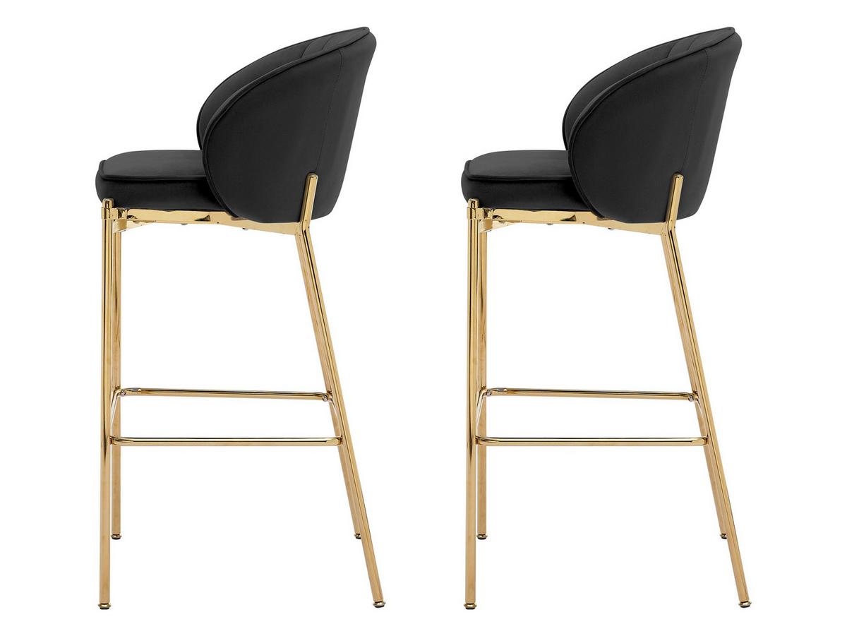 BARHOCKER-SET Muz BS-1258/GL - Goldfarben/Schwarz, Textil/Metall (55/101/51cm) - MIRJAN24