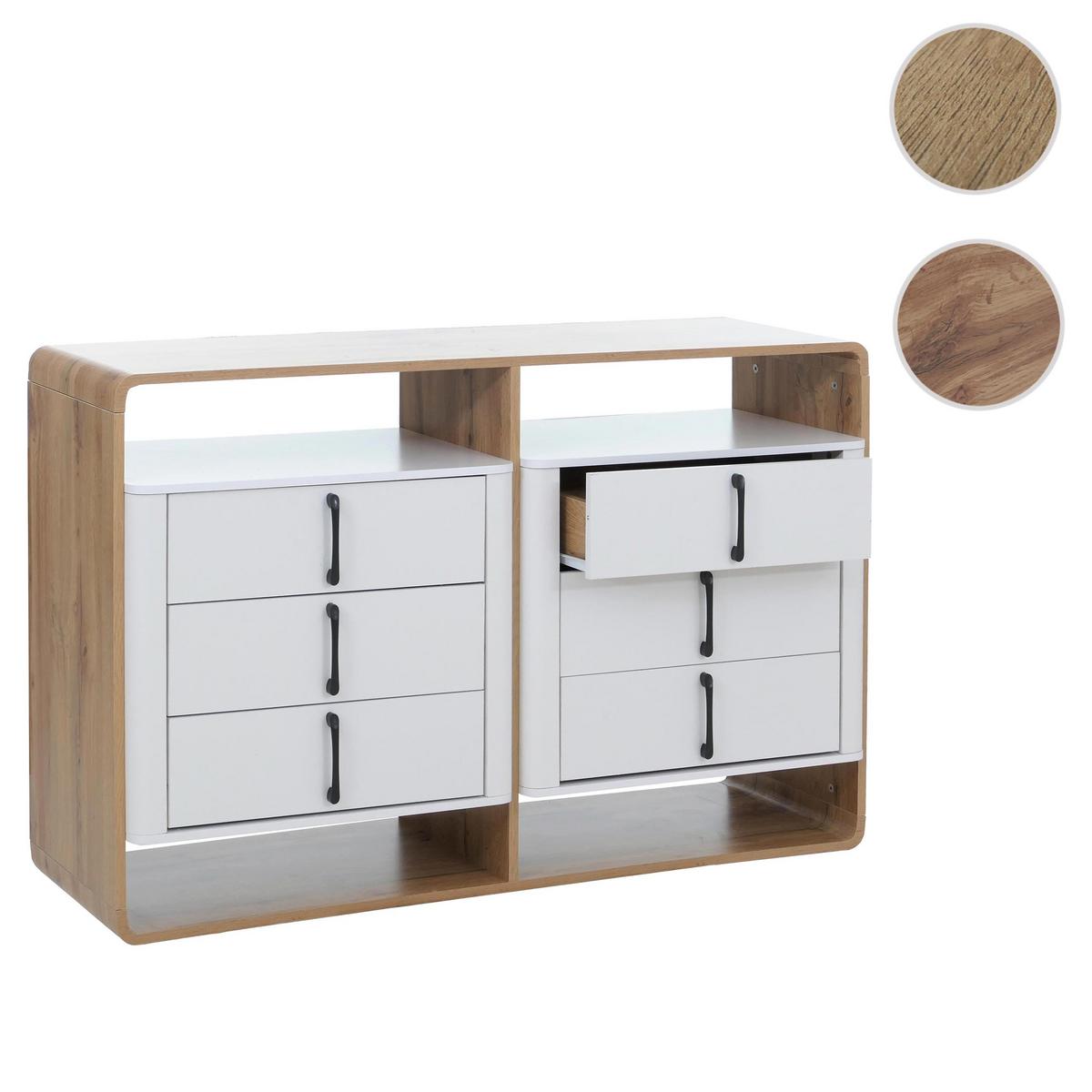 KOMMODE Weiß, Braun - Weiß/Braun, Holz (120/80/42cm) - MCW