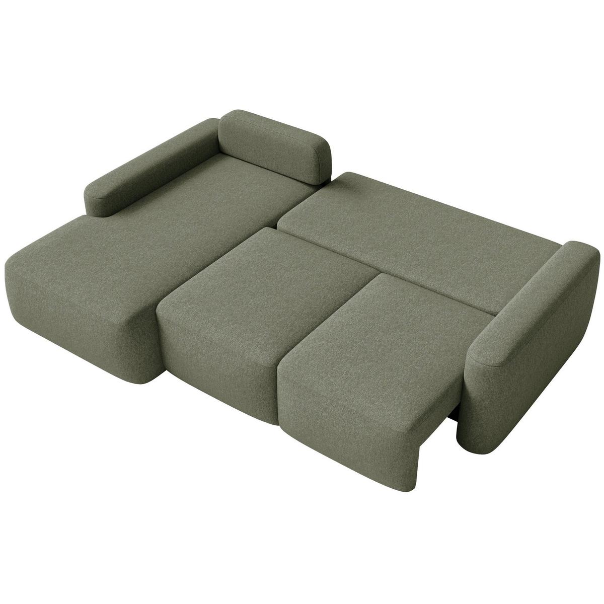 ECKSOFA Carnos Mini Olivgrün Chenille - Schwarz/Olivgrün, Kunststoff/Textil (238/164cm) - Selsey