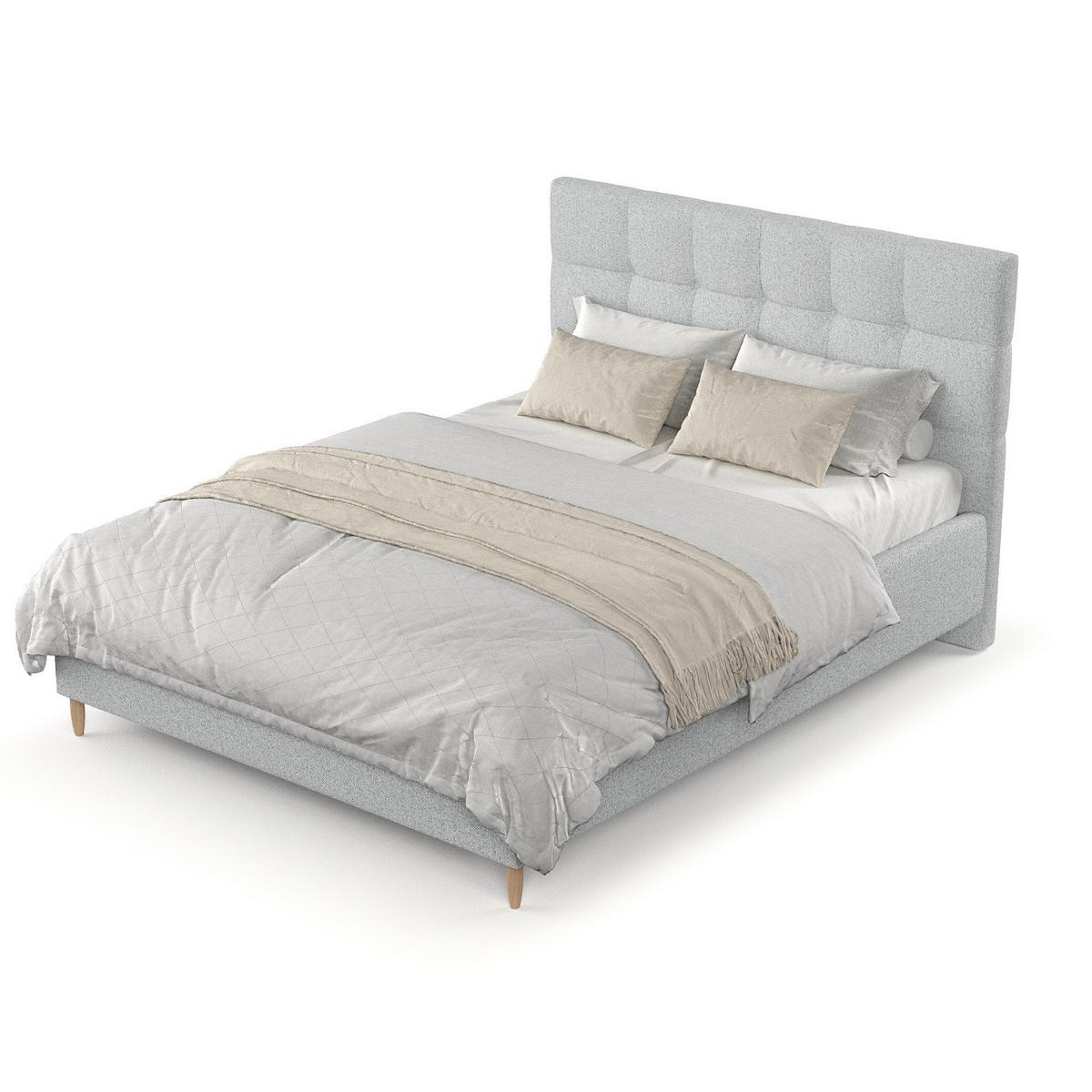 POLSTERBETT Cora 120/200 cm Hellgrau im Riva Stoff - Hellgrau/Naturfarben, Holz/Holzwerkstoff (120/200cm) - AltaBeds