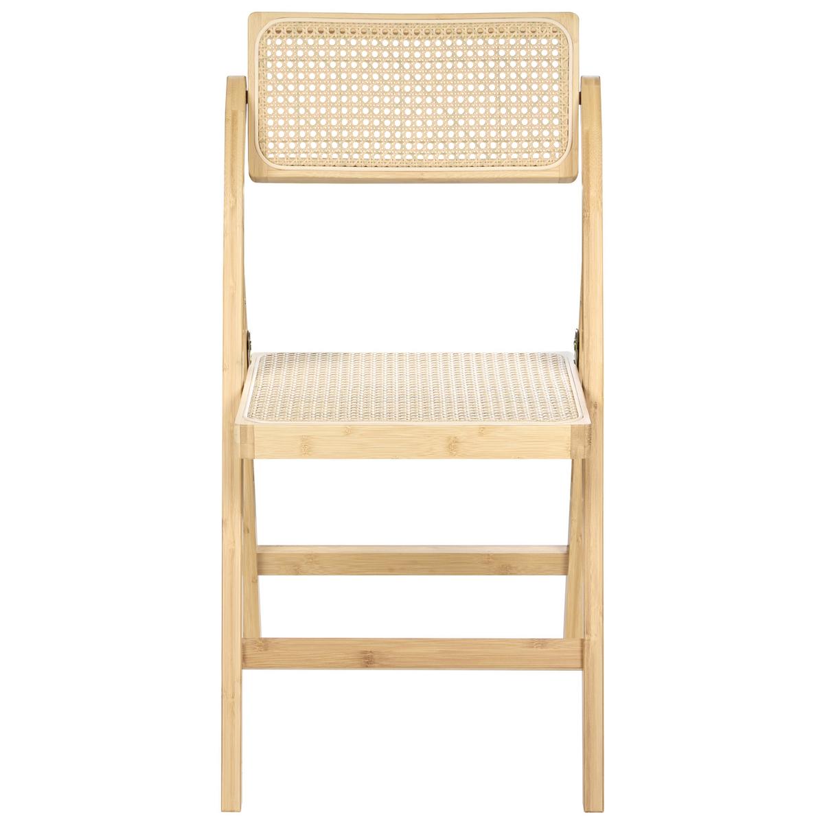 ESSZIMMERSTUHL 2er-Set klappbar Bambus Hellbraun Modane - Hellbraun, Holz (45/83/54cm) - Beliani