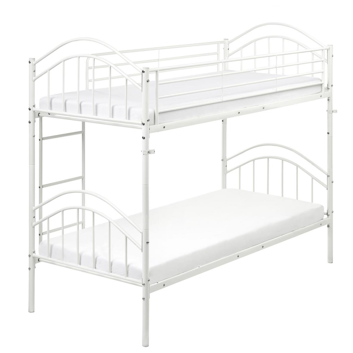 HOCHBETT 90/200 cm Weiß Chartres - Weiß, Metall (90/200cm) - Beliani