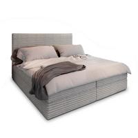 BOXBETT PISA 160x200 cm mit Matratze und Topper - Hellgrau - Greige, Holz (160/200cm) - MASSENO