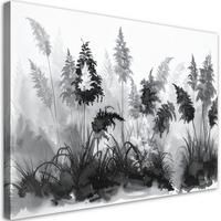LEINWANDBILD Schwarz-weißes Pampasgras 120x80cm - Schwarz, Textil (120/80cm) - Feeby