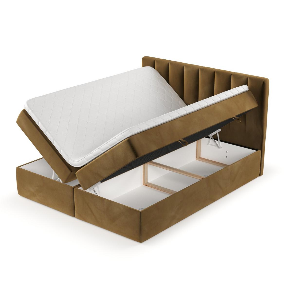 BOXBETT Bari 200/200 cm Honiggelb im Kronos Stoff - Honig, Holz/Holzwerkstoff (200/200cm) - AltaBeds