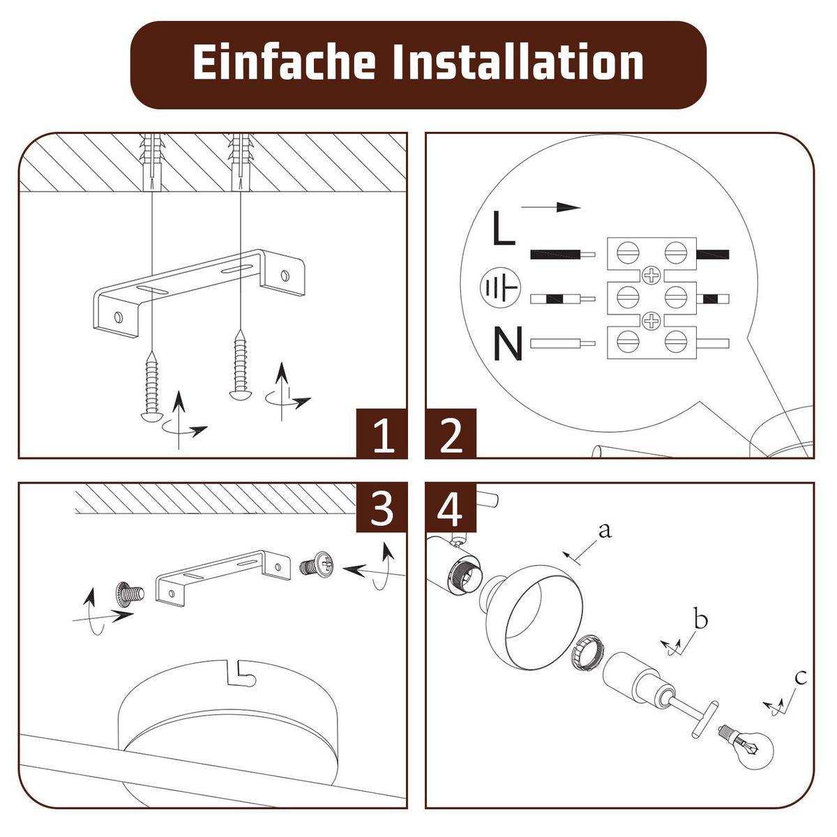 DECKENSTRAHLER Farley 2-flammig 25.5/11/15.5 cm - Weiß, Metall (25.5/11/15.5cm) - Nettlife