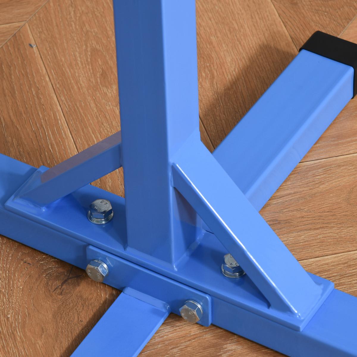 GYMNASTIK Turnreck Reckstange Turnstangen 13-stufige höhenverstellbar Blau - Blau, Metall (121/194cm) - HOMCOM