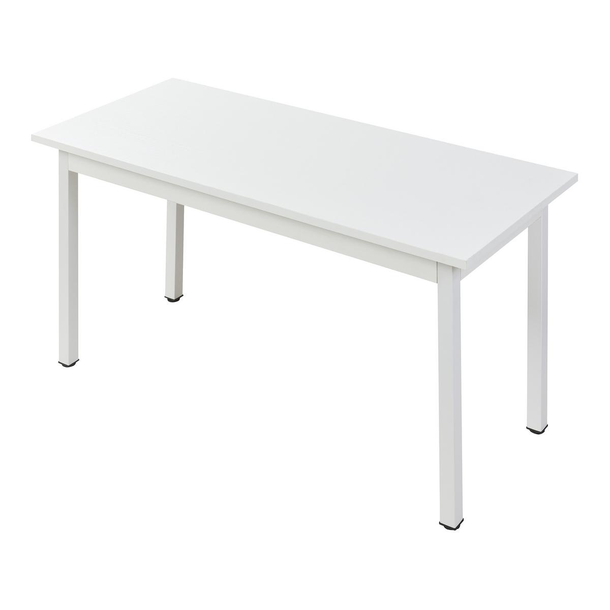 ESSTISCH - Weiß, Holzwerkstoff/Metall (60/140/75cm) - [en.casa]
