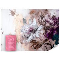 FOTOTAPETE für Wohnzimmer Blumen Blätter Abstraktion 350x256 - Beige/Violett, Papier (350/256cm) - Muralo