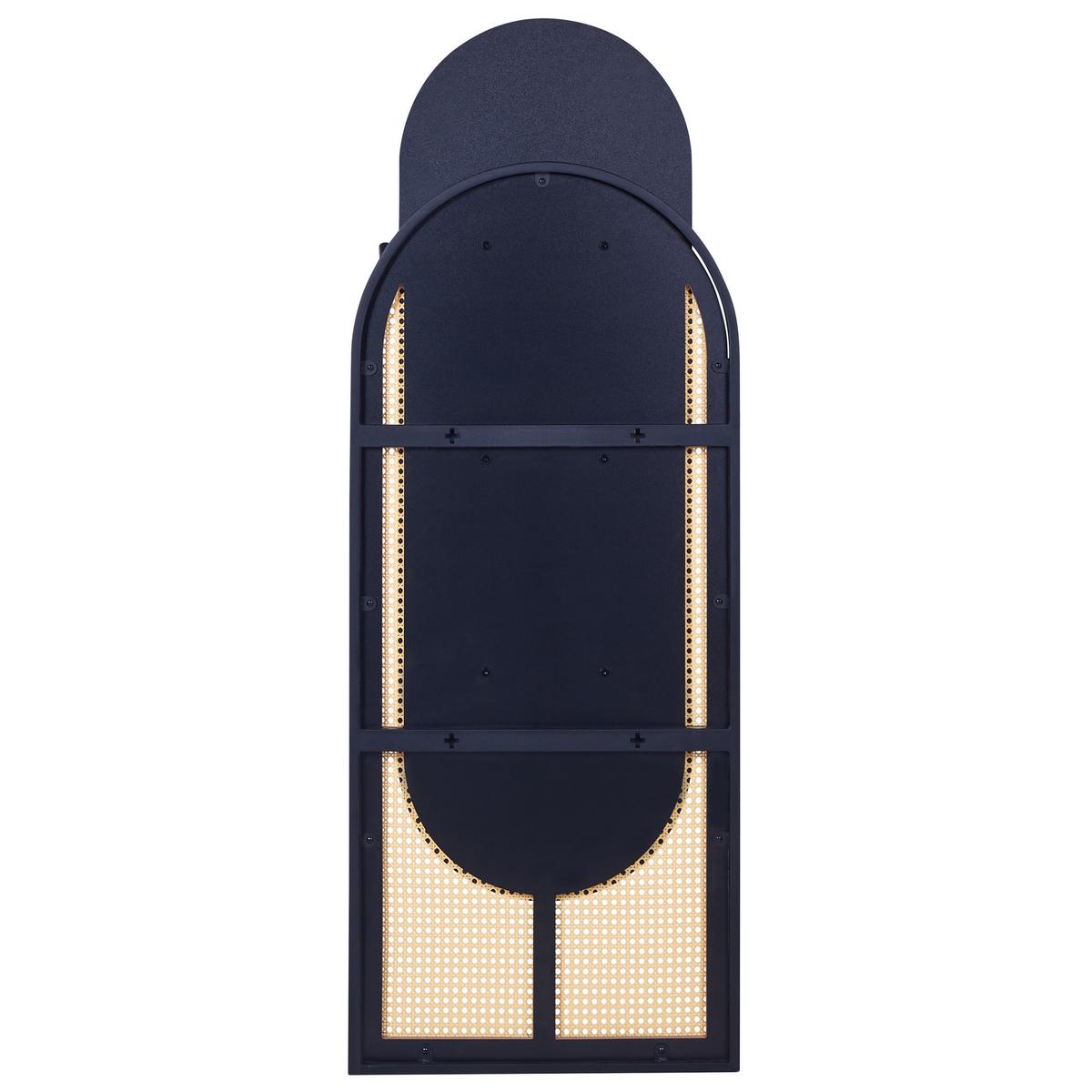 WANDSPIEGEL Rattan naturfarben/schwarz oval 53/143 cm Nevers - Schwarz/Naturfarben, Kunststoff (53/143/5cm) - Beliani