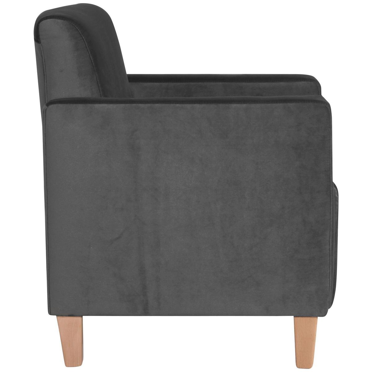 SESSEL Karol Bezug Samtvelours Buche natur / anthrazit - Anthrazit, Kunststoff (71/81/70cm) - 58aufmkessel
