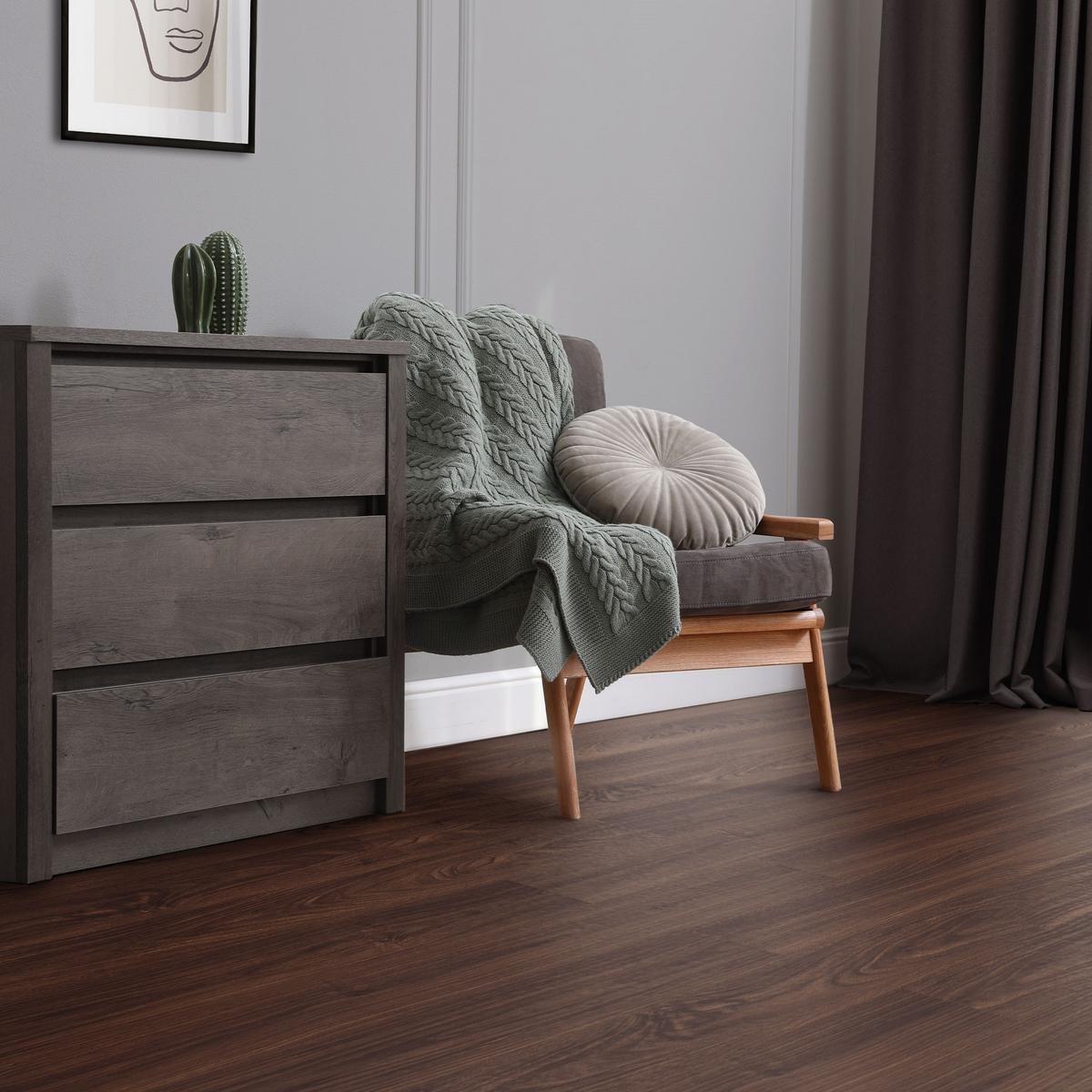 VINYLBODEN selbstklebend 11,15m²/80 Dielen Rot-Braun Nuss - Dunkelbraun, Kunststoff (91.5/15.3/0.2cm) - ML-DESIGN