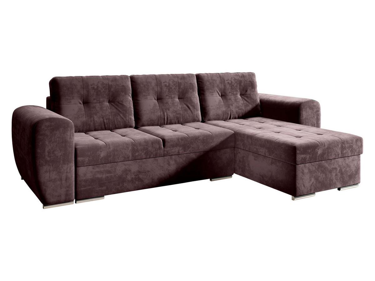 ECKSOFA Bari - Violett/Silberfarben, Holz/Textil (256/157cm) - MIRJAN24